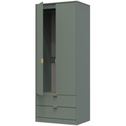 Crowndale 2 Door 2 Drawer Reed Green Wardrobe Ready Assembled - Size: 2 Door, 2 Drawer - Wilko - thumbnail 5
