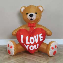 Inflatable I Love You Bear - Brown - Wilko - thumbnail 1