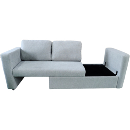 DS Living Brenta 2 Seater Silver Woven Fabric Slide Out Sofa Bed with Storage - Wilko - thumbnail 5