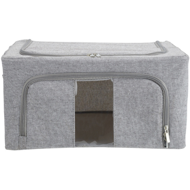 H&O Direct Grey Metal Frame Clothes Storage Box with Viewing Window - Size: 20 x 40 x 30cm - Wilko - image 1