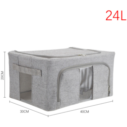 H&O Direct Grey Metal Frame Clothes Storage Box with Viewing Window - Size: 20 x 40 x 30cm - Wilko - thumbnail 6