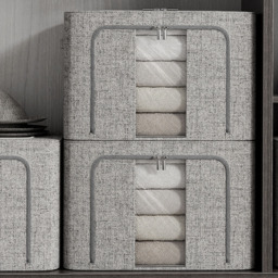 H&O Direct Grey Metal Frame Clothes Storage Box with Viewing Window - Size: 20 x 40 x 30cm - Wilko - thumbnail 3