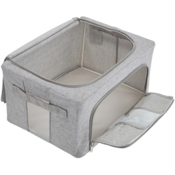 H&O Direct Grey Metal Frame Clothes Storage Box with Viewing Window - Size: 20 x 40 x 30cm - Wilko - thumbnail 4