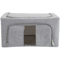H&O Direct Grey Metal Frame Clothes Storage Box with Viewing Window - Size: 20 x 40 x 30cm - Wilko - thumbnail 1
