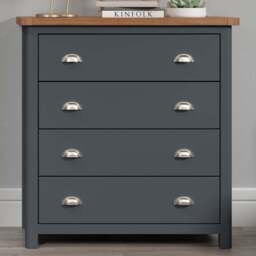Core Products Dunkeld 4 Drawer Midnight Blue Chest of Drawers - Size: 4 Drawers - Wilko - thumbnail 1