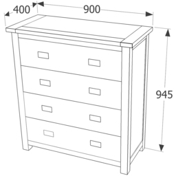 Core Products Dunkeld 4 Drawer Midnight Blue Chest of Drawers - Size: 4 Drawers - Wilko - thumbnail 7