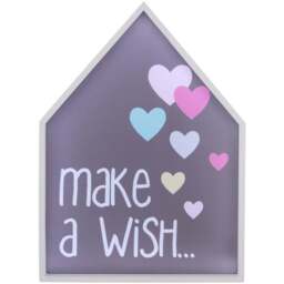 Premier Housewares Make A Wish LED Light Box - Size: 27 x 6 x 39cm - Multi - Wilko - thumbnail 1