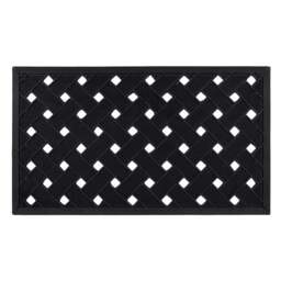 JVL Lattice Rubber Scraper Doormat 40 x 70cm - Black - JVL Homewares - Wilko - thumbnail 1