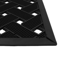 JVL Lattice Rubber Scraper Doormat 40 x 70cm - Black - JVL Homewares - Wilko - thumbnail 5