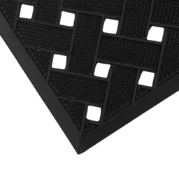 JVL Lattice Rubber Scraper Doormat 40 x 70cm - Black - JVL Homewares - Wilko - thumbnail 4