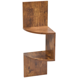 Living and Home 2 Shelf Dark Wood Wall Mounted Corner Shelf - Size: 60 x 20 x 20cm - Wilko - thumbnail 3