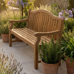 Royalcraft Maria 3 Seater Acacia Wood Garden Bench - Natural - Wilko