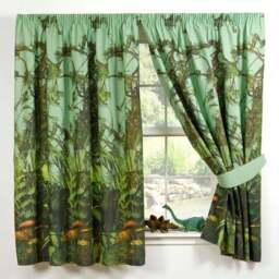 Rapport Home T Rex Multicolour Curtains 167 x 183cm - Size: W 167 x D 183cm - Wilko