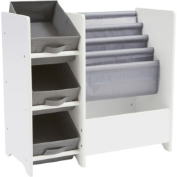 Liberty House Toys Kids White Book Display with Storage - Size: 60 x 65 x 30cm - Wilko - thumbnail 3