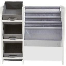 Liberty House Toys Kids White Book Display with Storage - Size: 60 x 65 x 30cm - Wilko - thumbnail 4