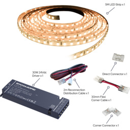 Sorrelis Kastel Warm White Flexible LED Strip 5m - Size: 500 x 0.8 x 0.3cm - Wilko - thumbnail 4