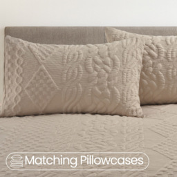 Velosso Single Beige Quilted Knit Duvet Set - Wilko - thumbnail 5