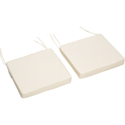 Outsunny Cream White Garden Chair Cushion with Ties 45 x 45cm 2 Pack - Wilko