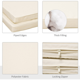 Outsunny Cream White Garden Chair Cushion with Ties 45 x 45cm 2 Pack - Wilko - thumbnail 5