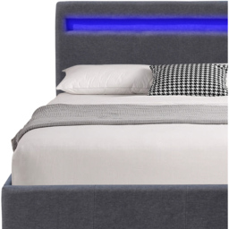 Comfy Living Double Dark Grey Ottoman Bed Frame with LED - Wilko - thumbnail 4