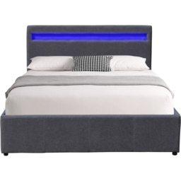 Comfy Living Double Dark Grey Ottoman Bed Frame with LED - Wilko - thumbnail 3