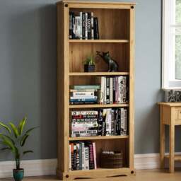 VIDA DESIGNS Corona 5 Shelf Brown Large Bookcase - Wilko