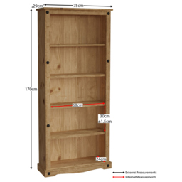 VIDA DESIGNS Corona 5 Shelf Brown Large Bookcase - Wilko - thumbnail 7