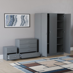 Vida Designs Riano Grey 3 Piece Bedroom Furniture Set - Wilko - thumbnail 5