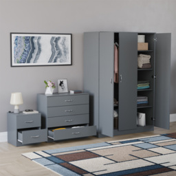 Vida Designs Riano Grey 3 Piece Bedroom Furniture Set - Wilko - thumbnail 6