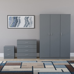 Vida Designs Riano Grey 3 Piece Bedroom Furniture Set - Wilko - thumbnail 3