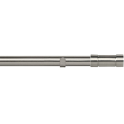 New Edge Blinds 180cm Fixed Length Satin Silver Eyelet Metal Curtain Pole Set with Aspect Finial - Wilko - thumbnail 1