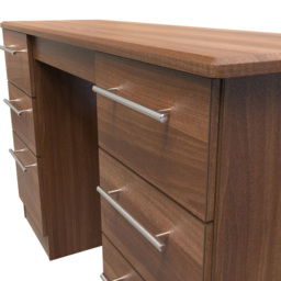 Crowndale Sherwood 6 Drawer Noche Walnut Kneehole Desk - Size: 41.5 x 127.5 x 79.5cm - Brown - Wilko - thumbnail 6
