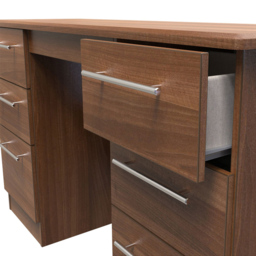 Crowndale Sherwood 6 Drawer Noche Walnut Kneehole Desk - Size: 41.5 x 127.5 x 79.5cm - Brown - Wilko - thumbnail 7