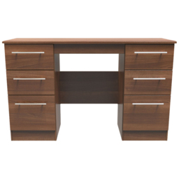 Crowndale Sherwood 6 Drawer Noche Walnut Kneehole Desk - Size: 41.5 x 127.5 x 79.5cm - Brown - Wilko - thumbnail 3