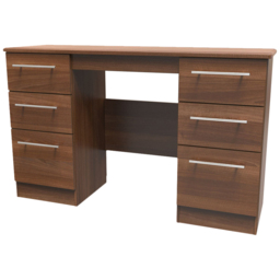 Crowndale Sherwood 6 Drawer Noche Walnut Kneehole Desk - Size: 41.5 x 127.5 x 79.5cm - Brown - Wilko - thumbnail 5