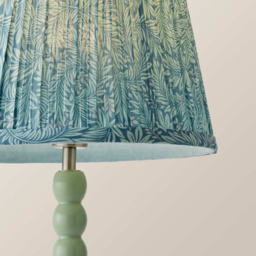 ValueLights Leaf Pleated Shade Pastel Green Bobbin LED Table Lamp with Bulb - Size: 49 x 25 x 25cm - Wilko - thumbnail 6