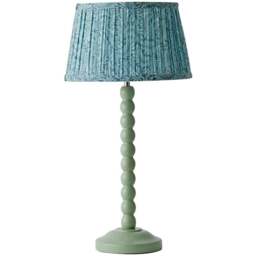 ValueLights Leaf Pleated Shade Pastel Green Bobbin LED Table Lamp with Bulb - Size: 49 x 25 x 25cm - Wilko