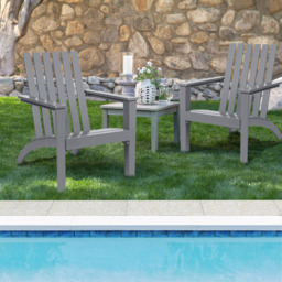 Costway Grey Acacia Wood Adirondack Garden Chair - Size: 1 Seater - Wilko - thumbnail 5