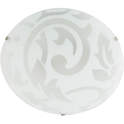 Happy Homewares Floral Circular Frosted White Glass IP20 Flush Ceiling Light - Size: 8 x 30 x 30cm - Wilko - thumbnail 5