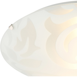 Happy Homewares Floral Circular Frosted White Glass IP20 Flush Ceiling Light - Size: 8 x 30 x 30cm - Wilko - thumbnail 6