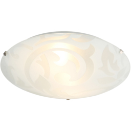 Happy Homewares Floral Circular Frosted White Glass IP20 Flush Ceiling Light - Size: 8 x 30 x 30cm - Wilko - thumbnail 4