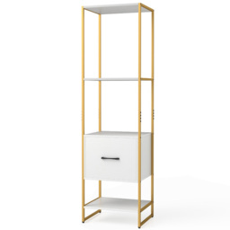 Costway 5 Tier White Metal Tall Bookshelf - Size: 45 x 35 x 160cm - Wilko - thumbnail 3