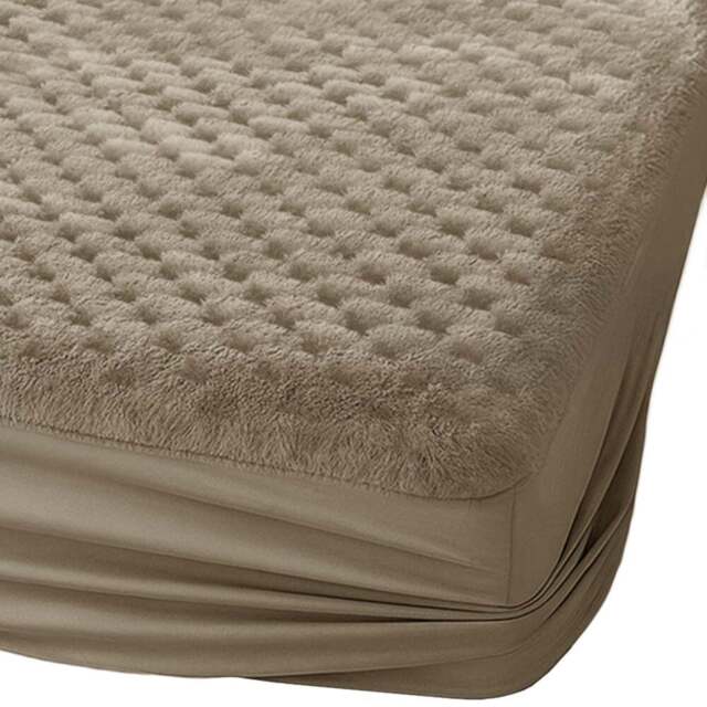 Velosso Single Beige Chunky Popcorn Fitted Sheet - Wilko - image 1
