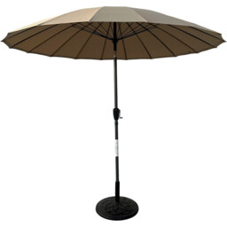 Shanghai 2.7m Crank and Tilt Parasol Taupe - Wilko - thumbnail 1
