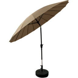 Shanghai 2.7m Crank and Tilt Parasol Taupe - Wilko - thumbnail 3