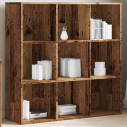 vidaXL 9 Shelf Old Wood Bookcase - Size: 97.5 x 29 x 98cm - Brown - Wilko - thumbnail 5