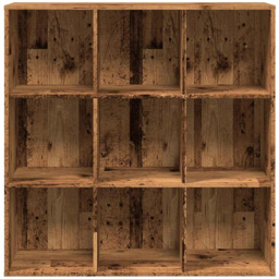 vidaXL 9 Shelf Old Wood Bookcase - Size: 97.5 x 29 x 98cm - Brown - Wilko - thumbnail 4