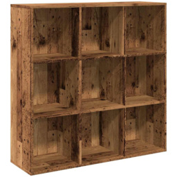 vidaXL 9 Shelf Old Wood Bookcase - Size: 97.5 x 29 x 98cm - Brown - Wilko - thumbnail 3