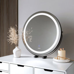 CARME Home Riley 3 Colour LED Black Touch Sensor Light Mirror - Size: 16 x 58 x 59.5cm - Wilko - thumbnail 4