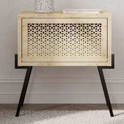 Naive Oak Bedside Table - Size: Single Drawer - Cream - Decortie - Wilko - thumbnail 1